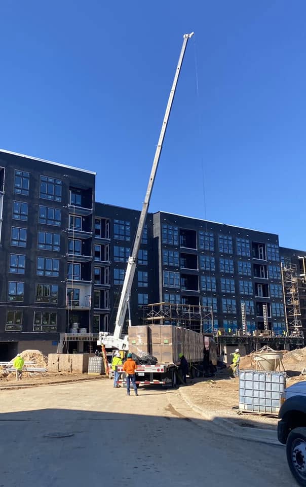 apartment complex construction with a crane 2