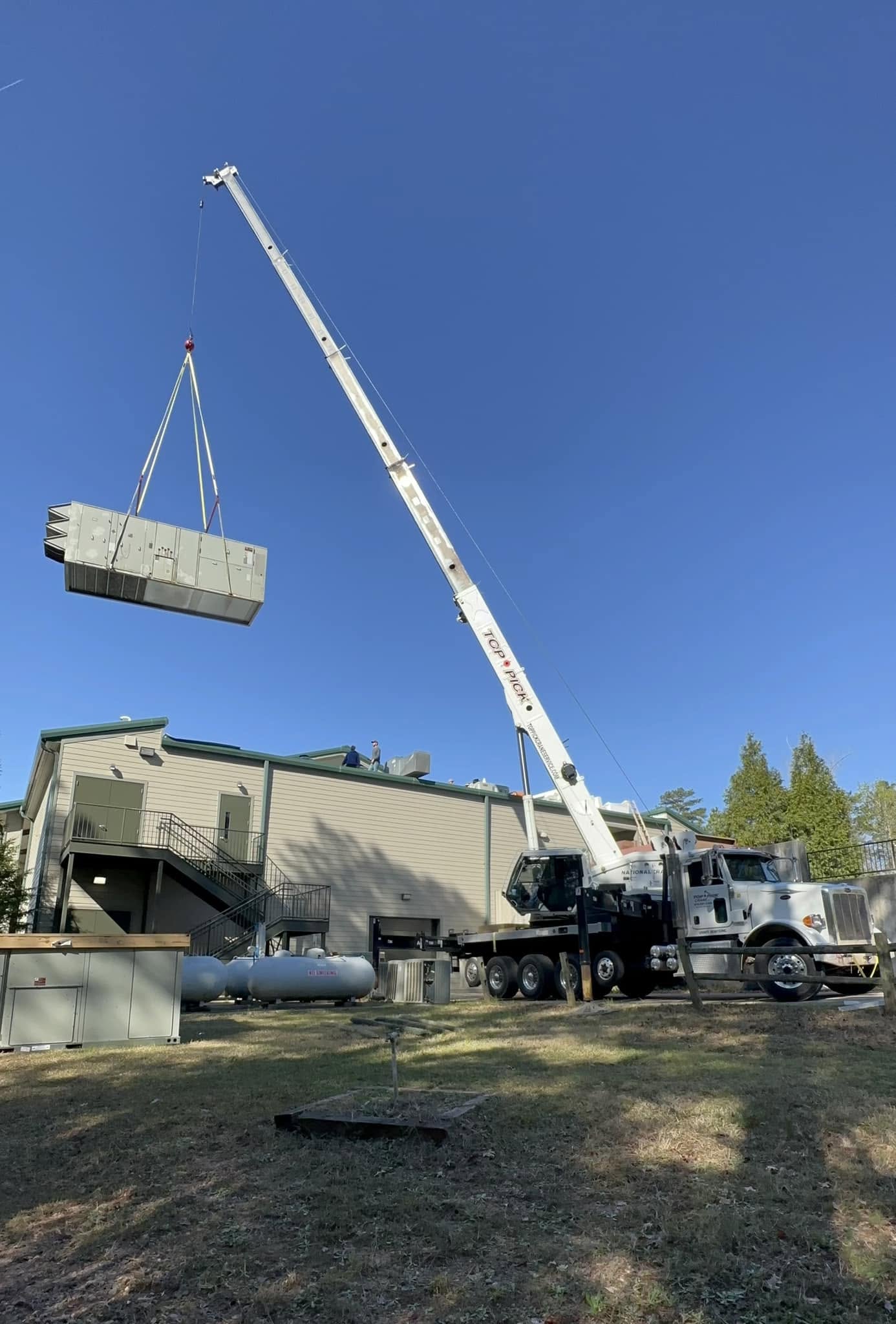 setting industrial HVAC in commercial building
